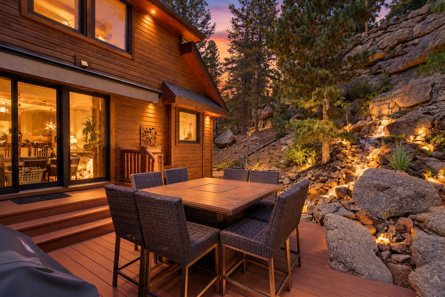 An outdoor-living concept — supplied AI-enhanced marketing example