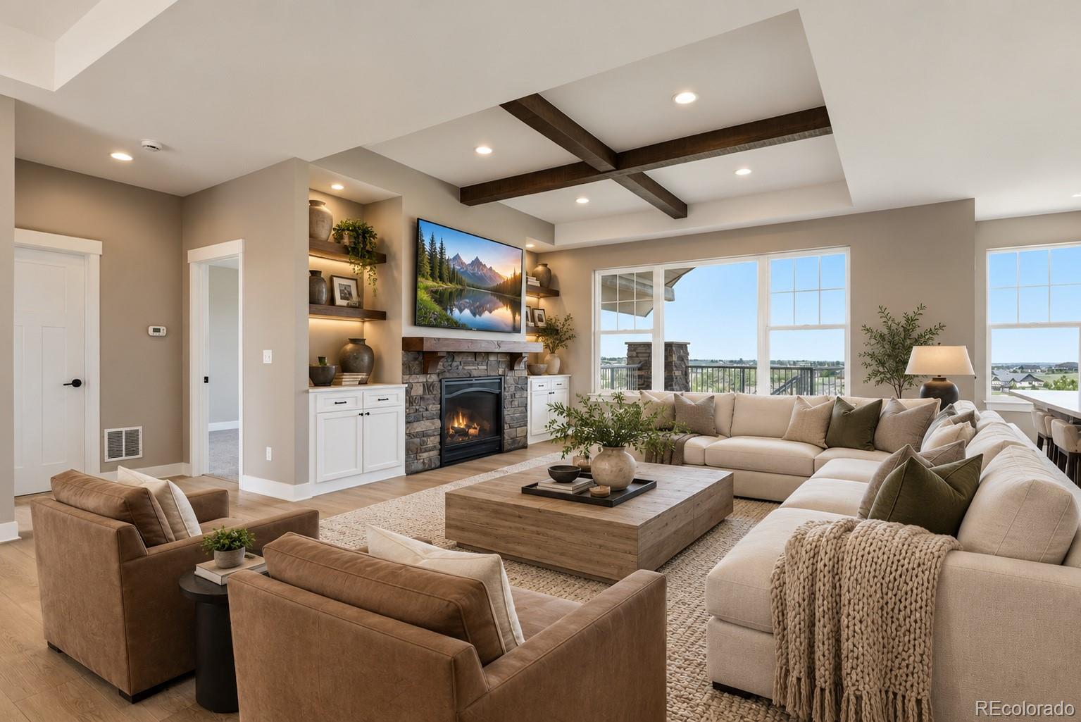 Great room, another perspective — virtually staged
