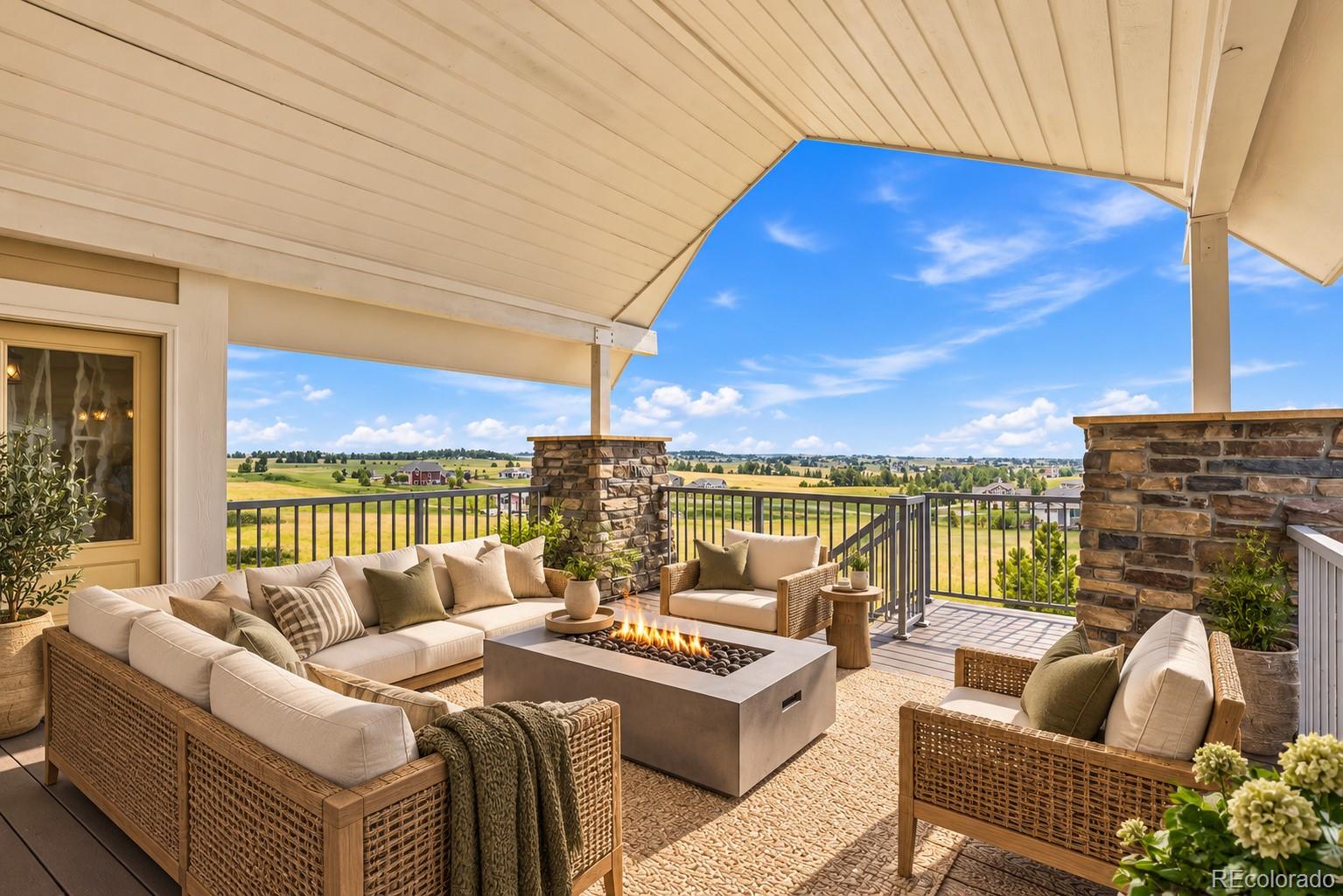 Outdoor living on the deck — virtually staged